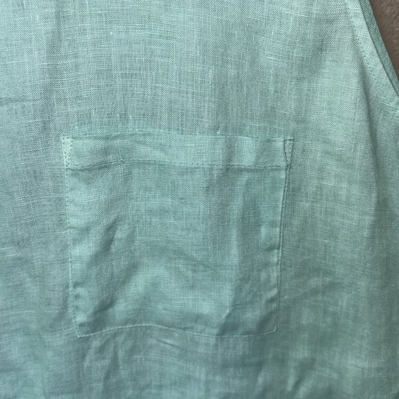Allen Allen Mint Green Linen Sleeveless Top Womens 3X, 56" Chest - Picture 4 of 11